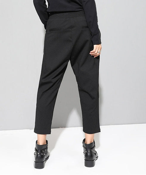 Asymmetric Button Wrap Pants